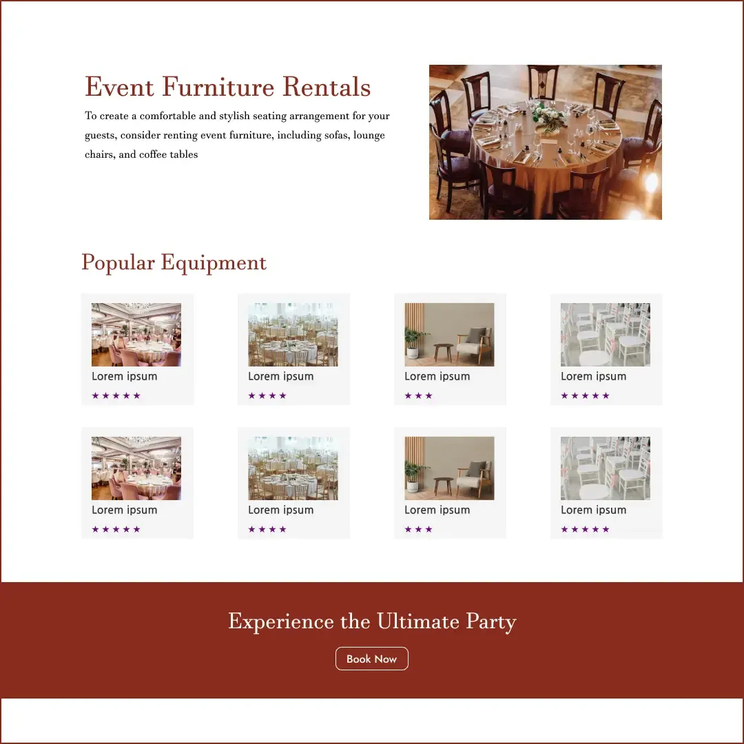 Party Rental Software template