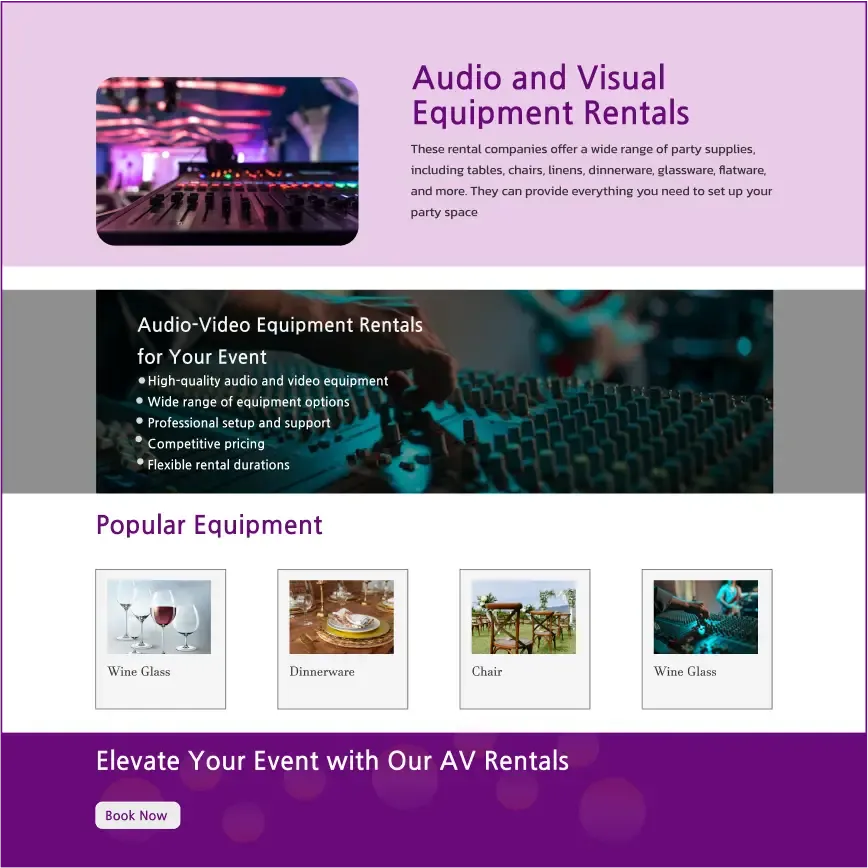 Party Rental Software template