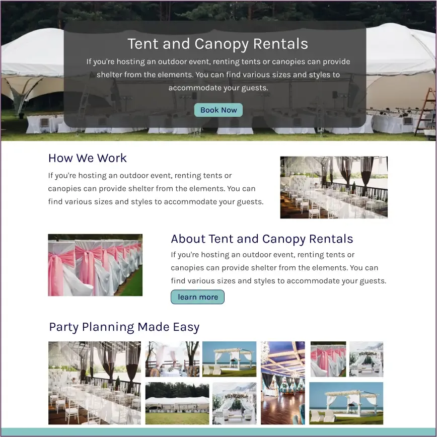 Party Rental Software template