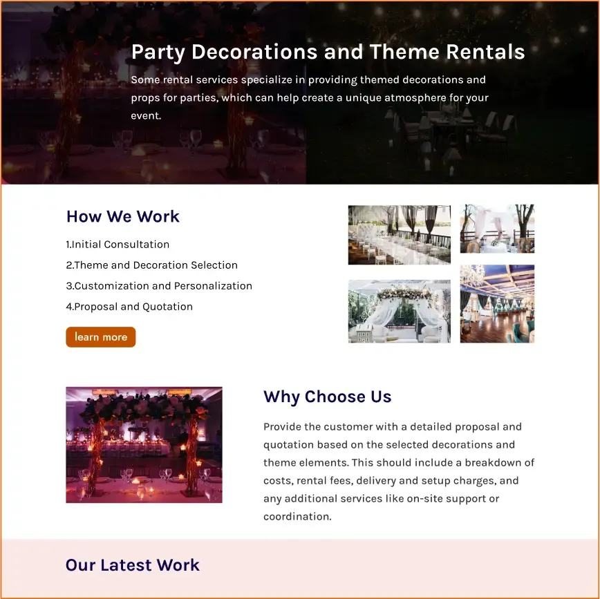 Party Rental Software template