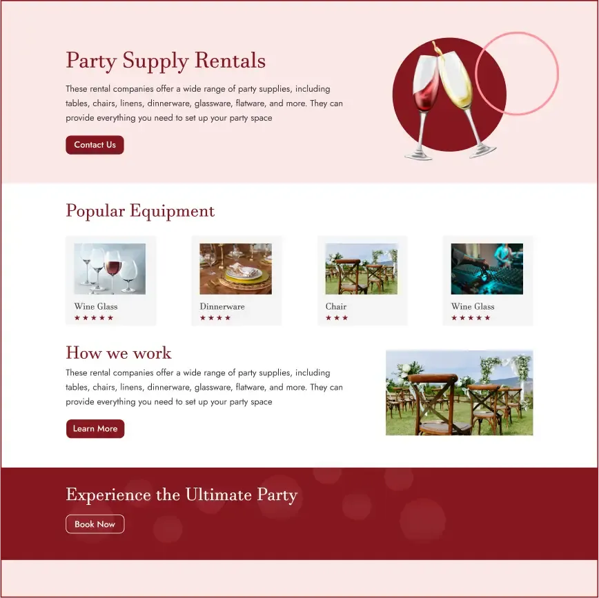 Party Rental Software template