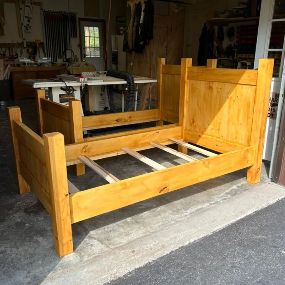 custom made wood bed frame