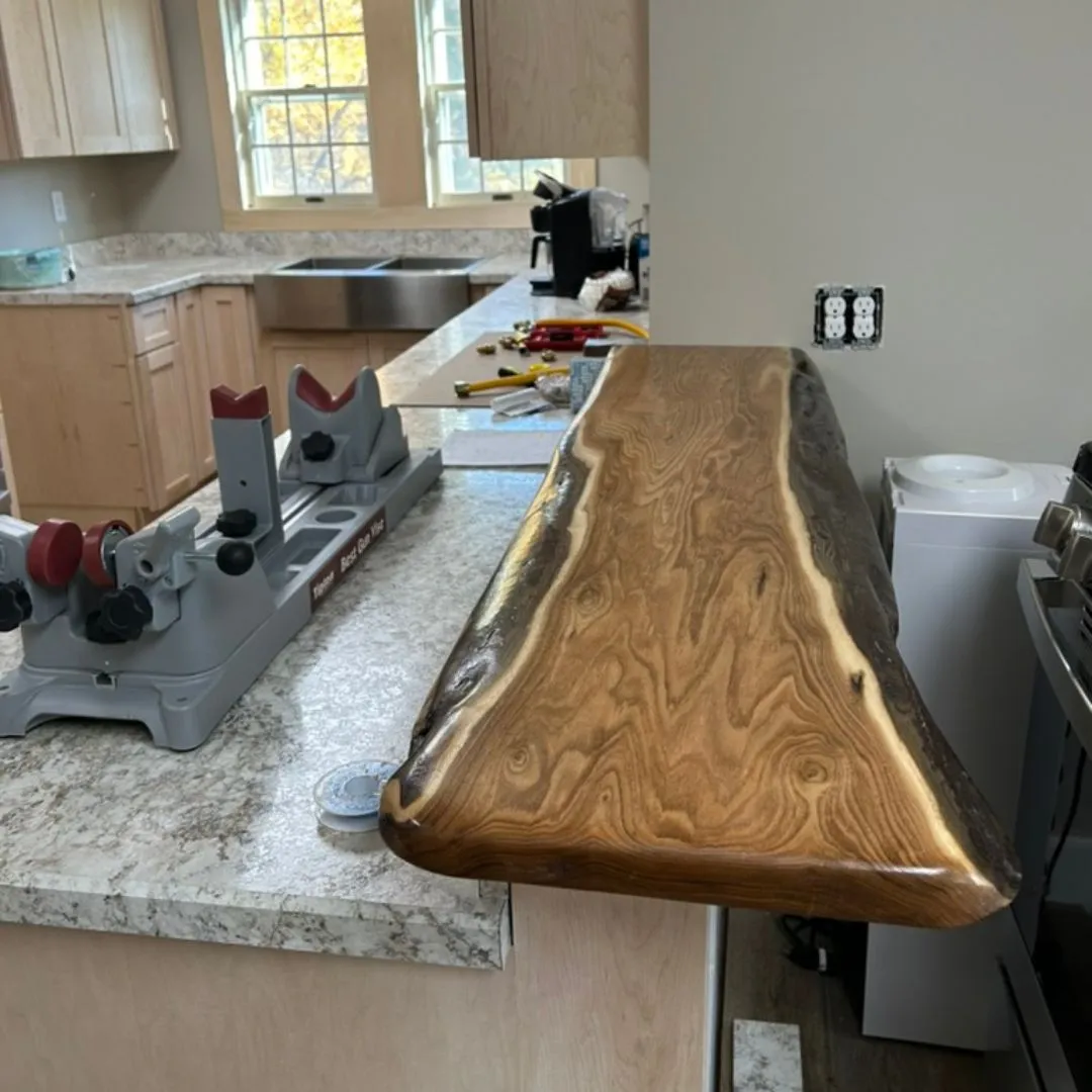 custom wood breakfast bar
