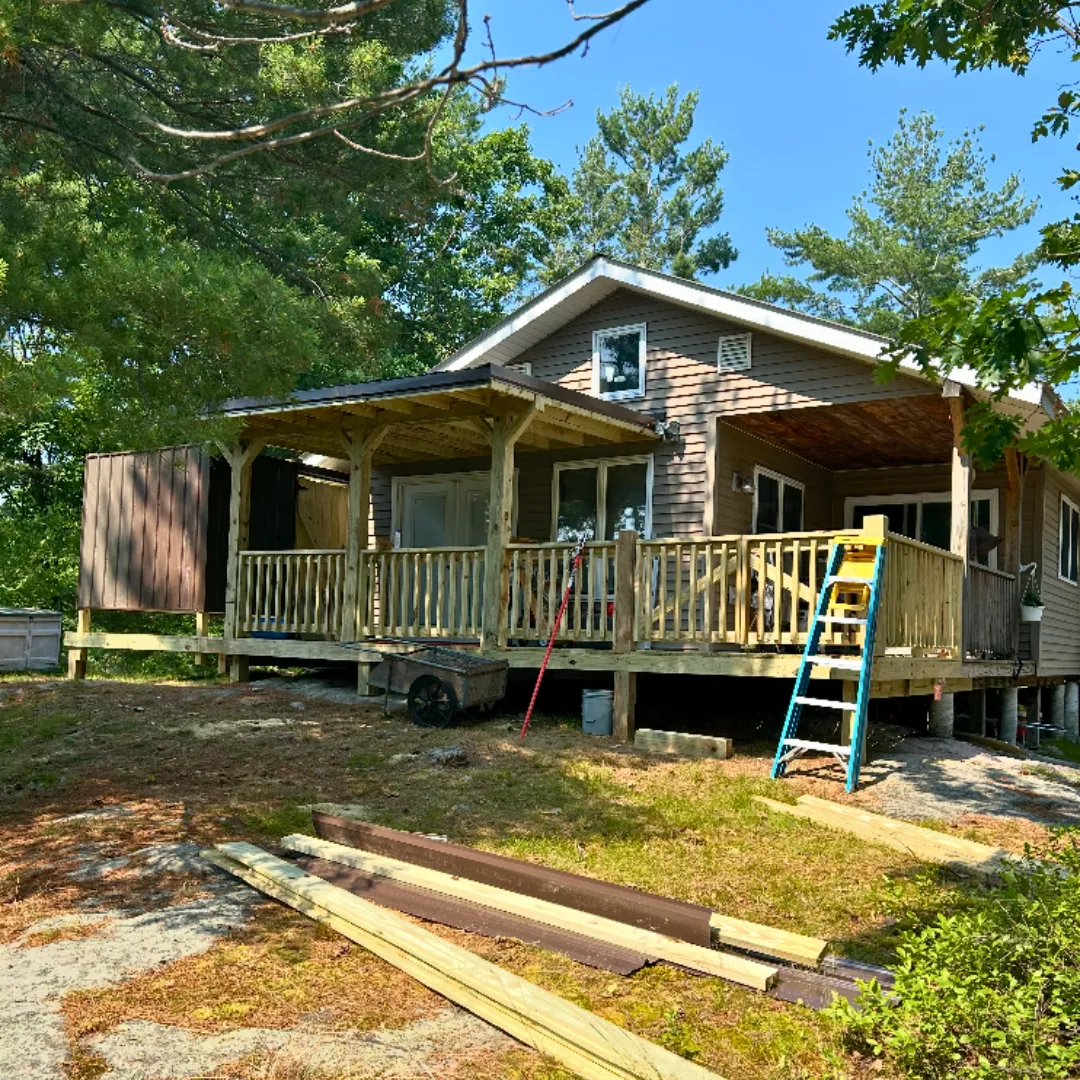 outdoor deck, porch, and shower