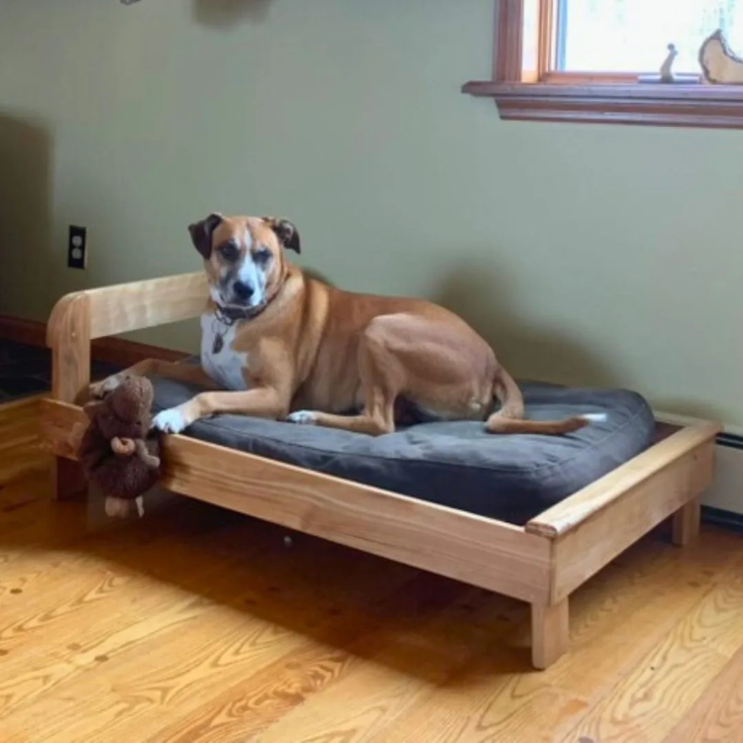 elevated wood dog bed frame
