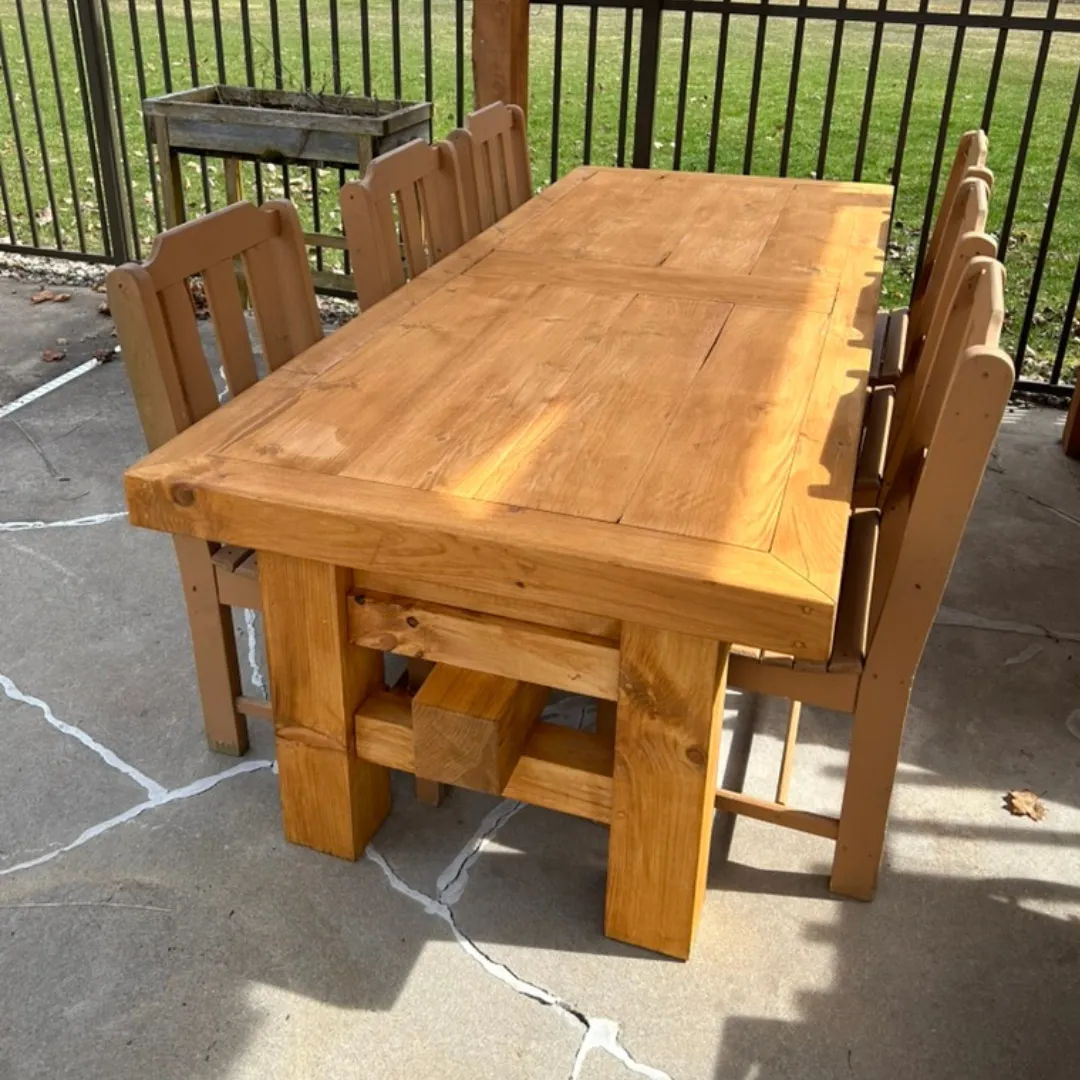 outside dining table and chair set
